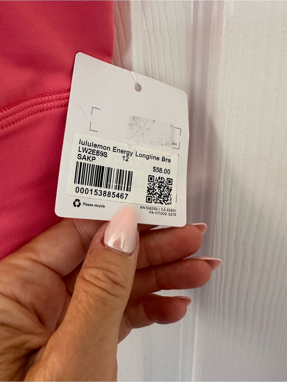 lululemon athletica Energy Longline Bra - Coral- 12 NWT - Picture 3 of 7